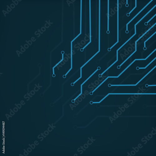 Abstract line technology blue background. 