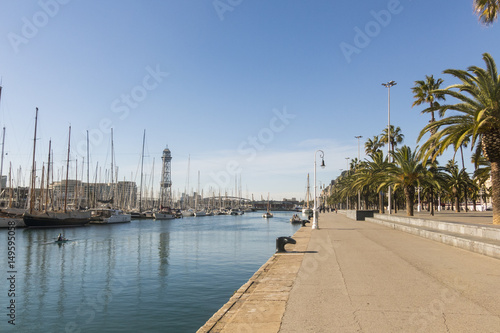 The port of Barcelona, at the end of the Ramblas. Barcelona, Spain