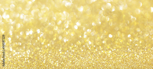Abstract gold bokeh with snow