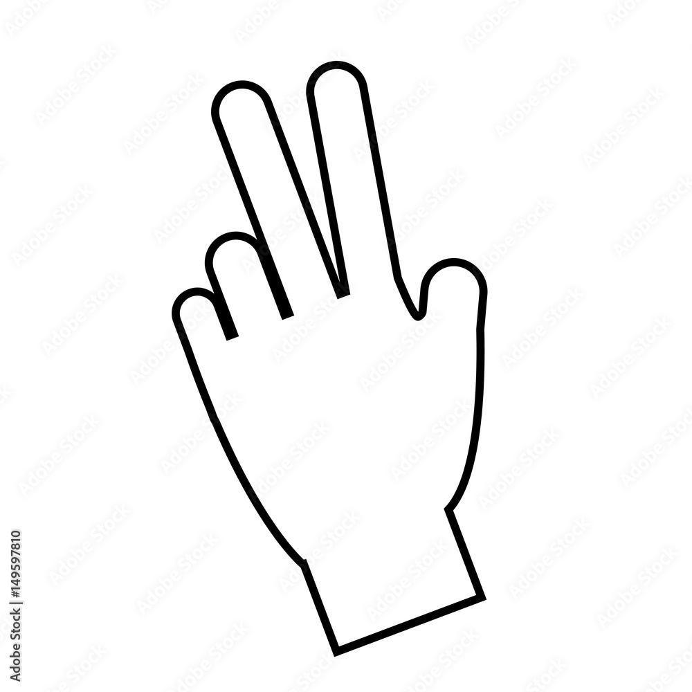 Obraz premium human hand icon over white backgroud. vector illustration