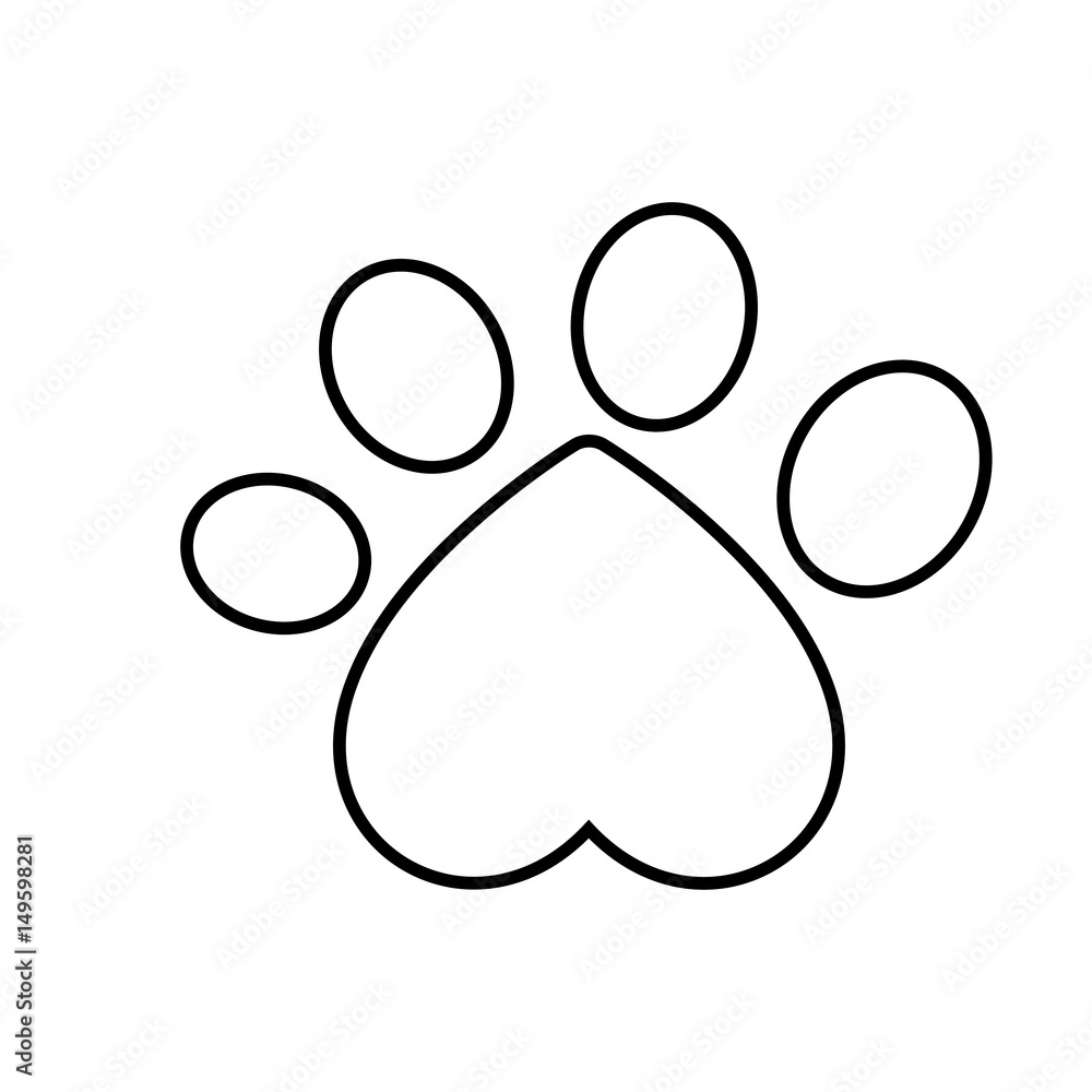 dog paw print icon over white background. vector illustration dog paw print icon over white background. vector illustration