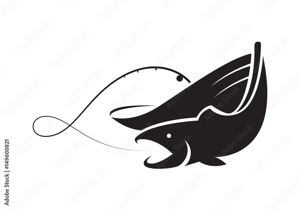 Fototapeta premium graphic fishing boat, vector