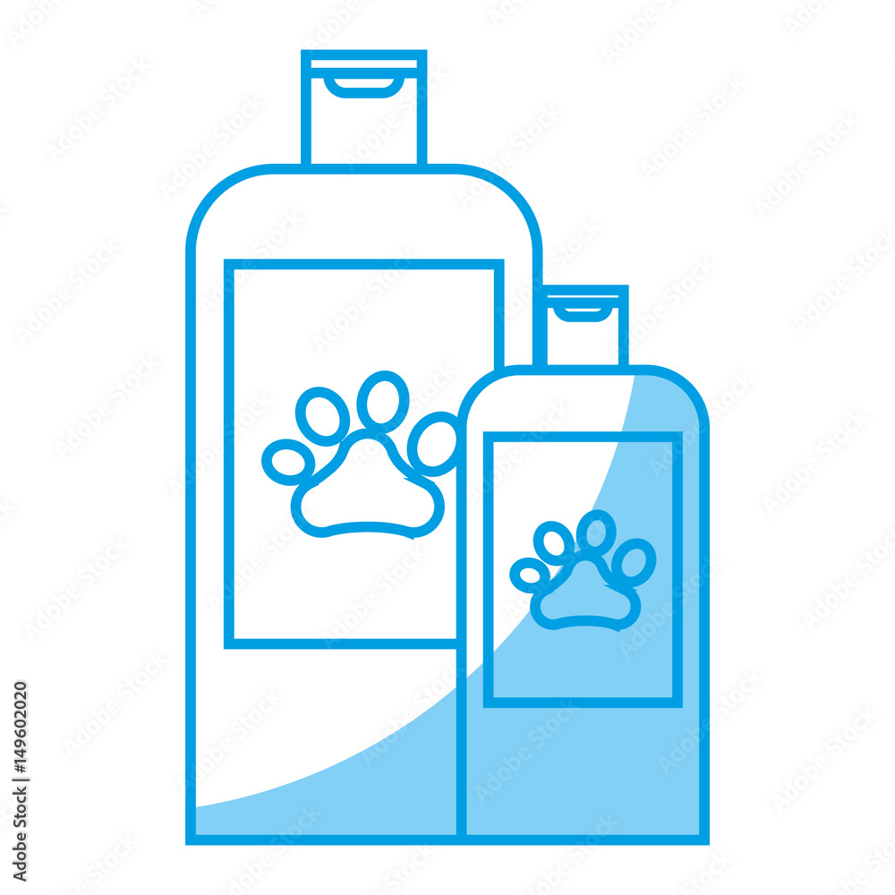 pet shampoo bottles icon over white background. vector illustration pet shampoo bottles icon over white background. vector illustration