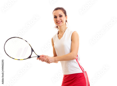 Woman with tennis racquet