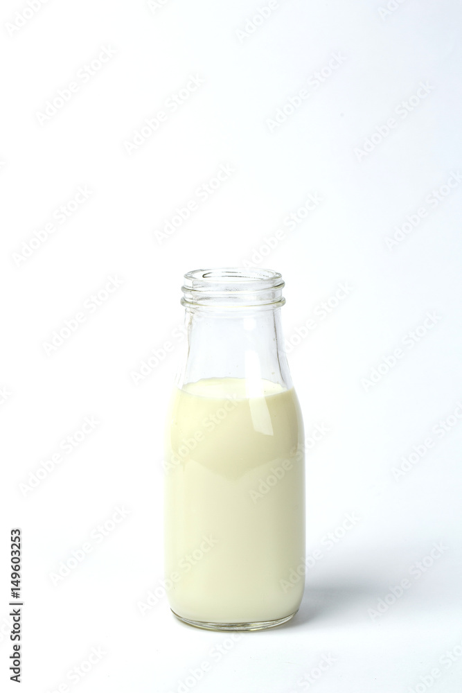 Fresh bottle of milk isolated over white background Fresh bottle of milk isolated over white background