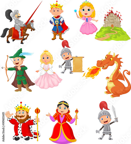 Set of fairy tale medieval character