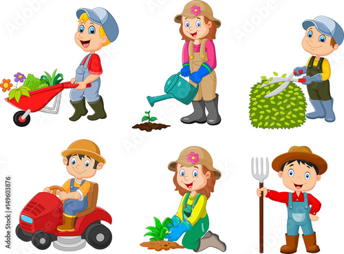 Collection of gardening kids