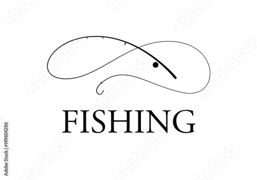graphic fishing hook, vector
