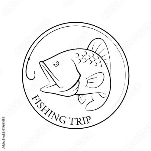 graphic fishing trip, vector 