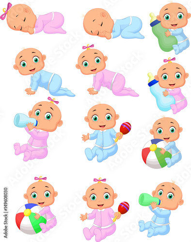 Collection of cartoon baby