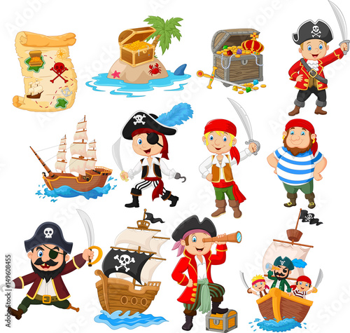 Collection of cartoon pirate photo