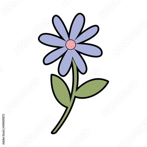 cute garden flower decorative icon vector illustration design