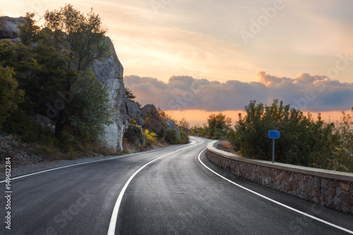 Asphalt road. Landscape wit...
