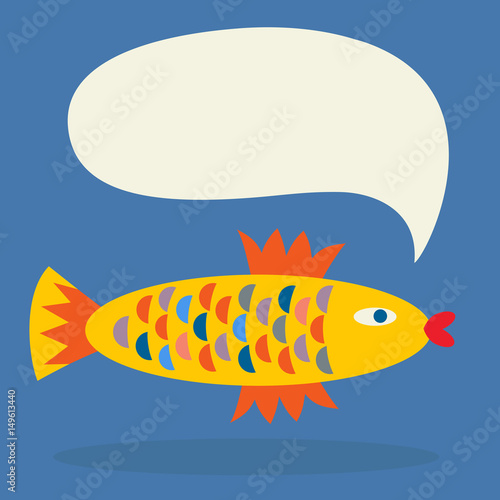 A fish with a speech bubble 