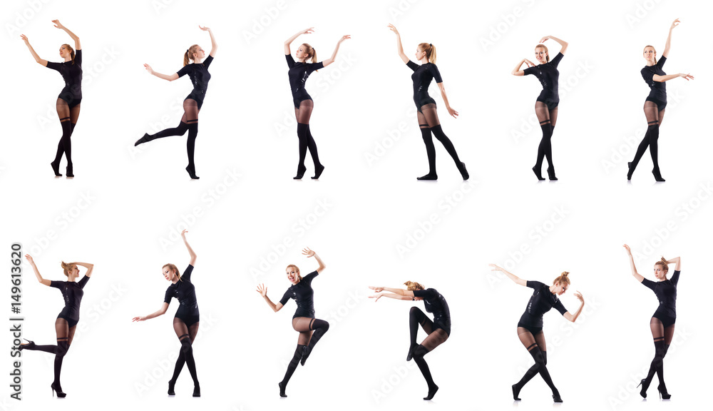 Woman dancing isolated on the white Woman dancing isolated on the white