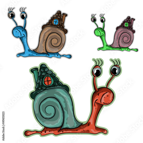 Bilde på lerret Slightly moves snail