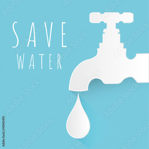 Save The Water Concept with copy space.