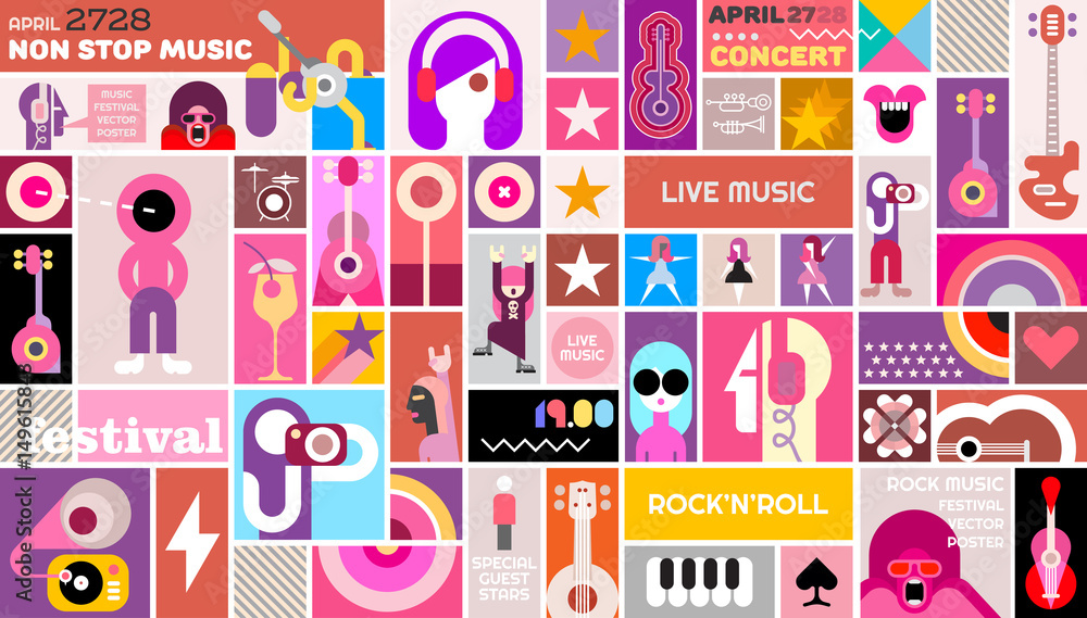 Fototapeta premium Rock Festival poster template design