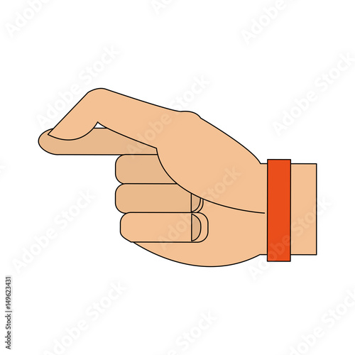color image cartoon hand with bracelet vector illustration