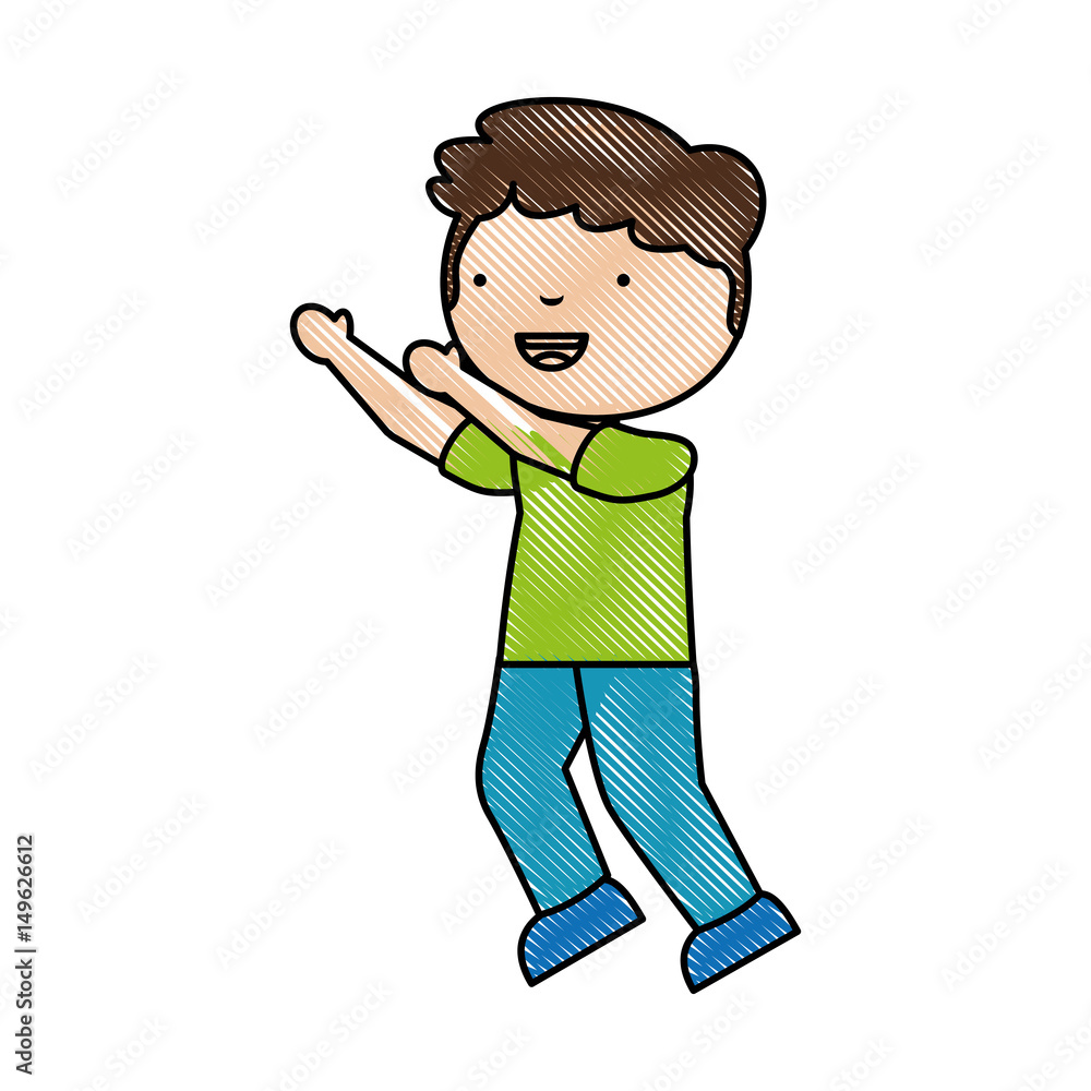 Fototapeta premium cute little boy character vector illustration design
