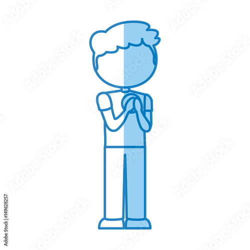 cute little boy character vector illustration design