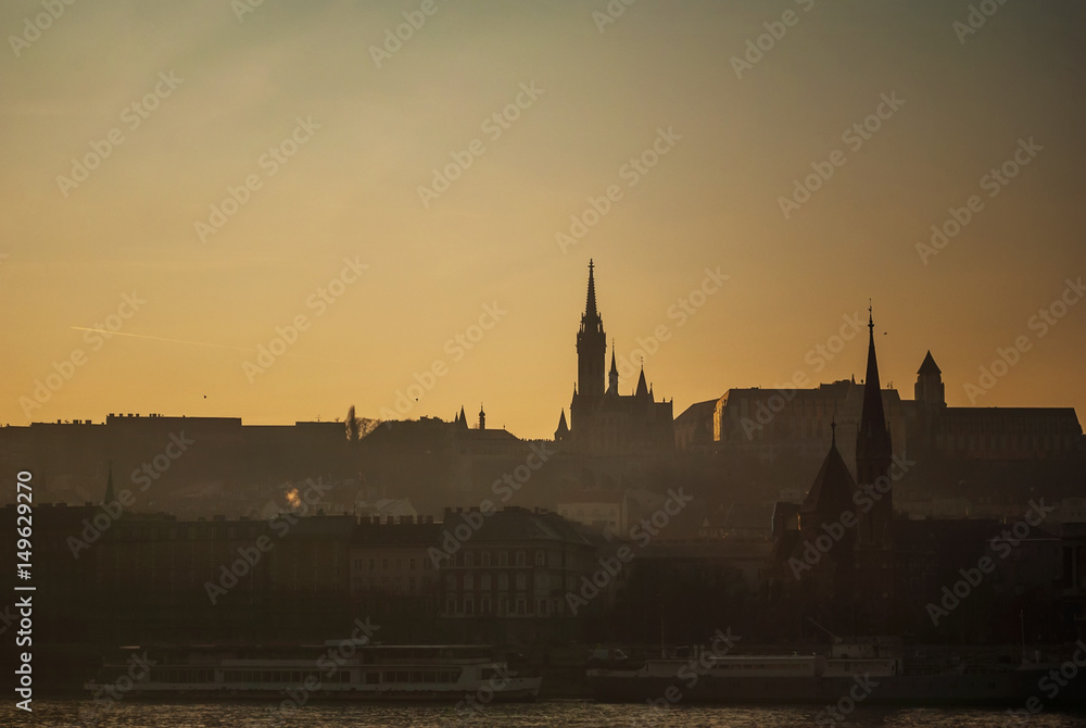 Budapest sunset shape