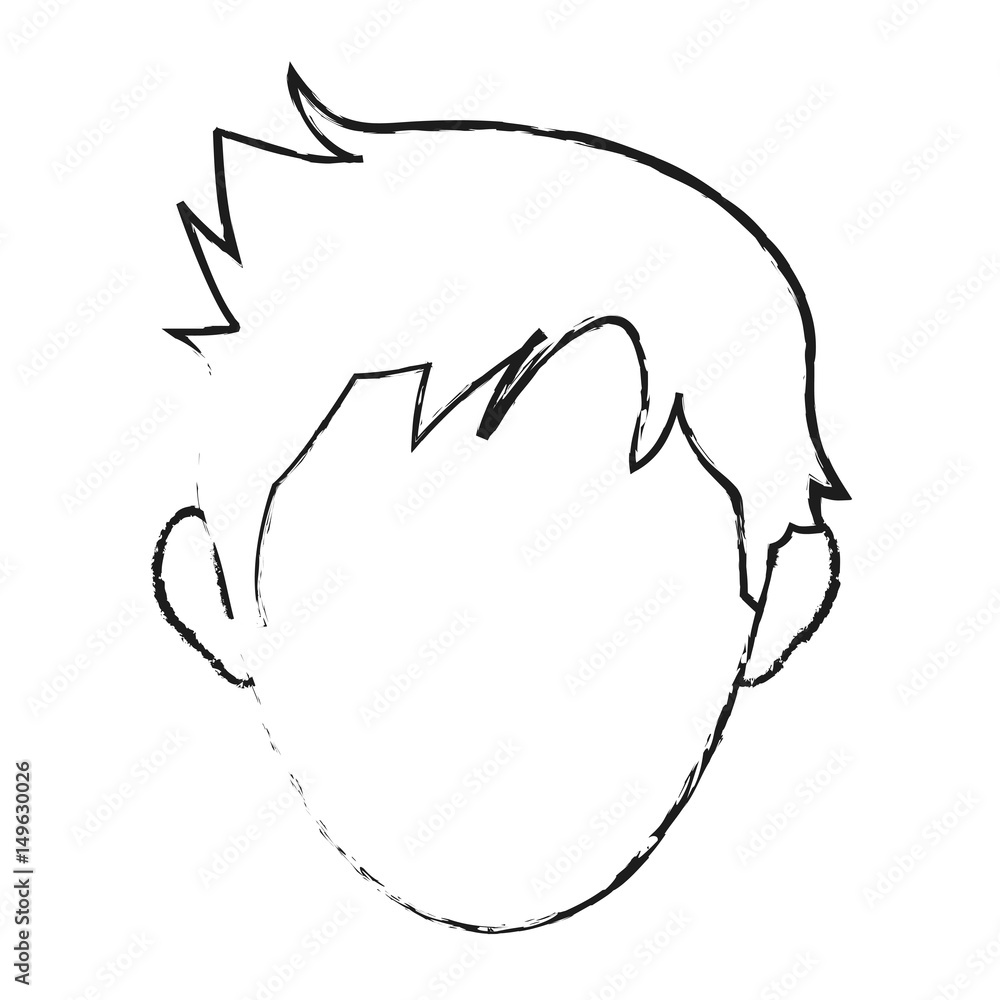 blurred silhouette image faceless front view guy with hairstyle vector illustration blurred silhouette image faceless front view guy with hairstyle vector illustration