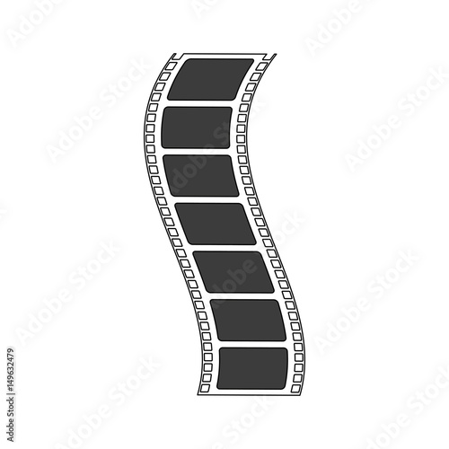 color silhouette image movie tape film icon vector illustration