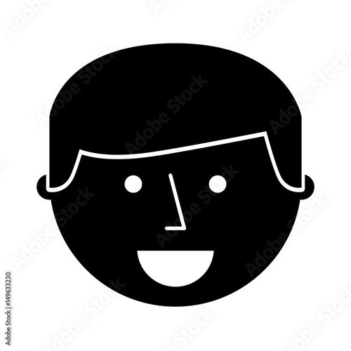 head young man avatar character vector illustration design