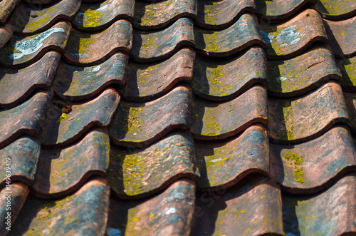 Old roof tiles background, texture