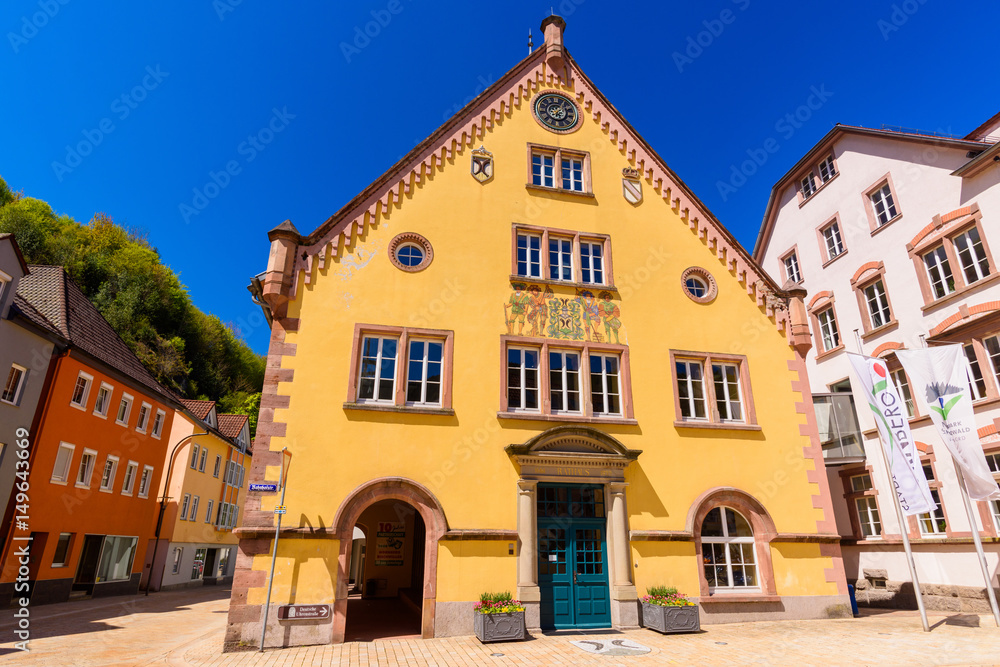 Historisches Rathaus von Hornberg im Gutachtal im Schwarzwald