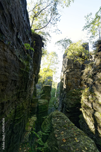 Closely standing rocks and gap between them