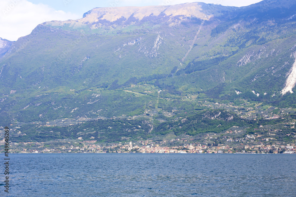 view of Malcesine village in Garda lake