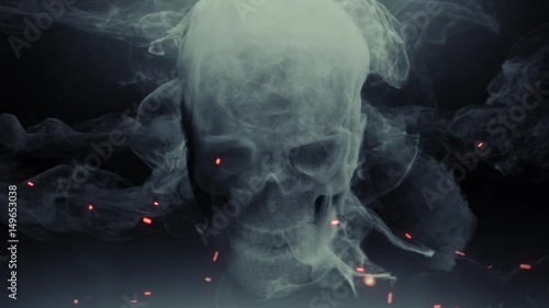 Animation head ghost skull smoke photo