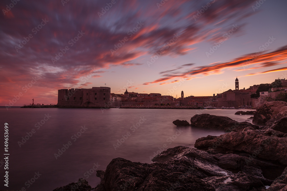 Dusk turns to twilight over Dubrovnik