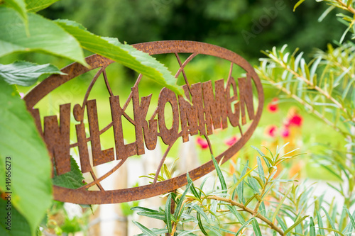 Canvas Print Willkommen im Garten