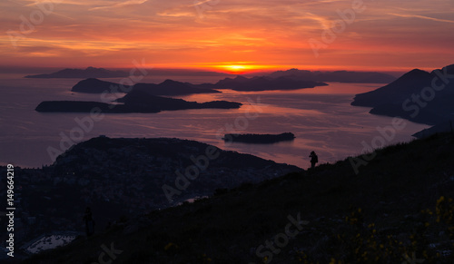 Sunset over the Elaphiti islands