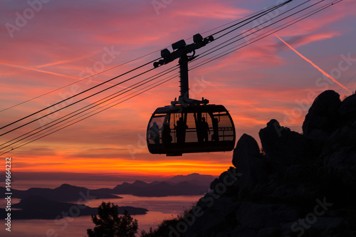 Silhouette of the Dubrovnik cable car photo