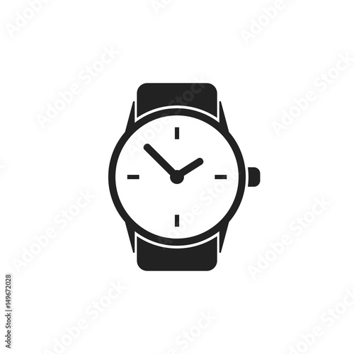 Watch vector icon. Clock flat illustration.