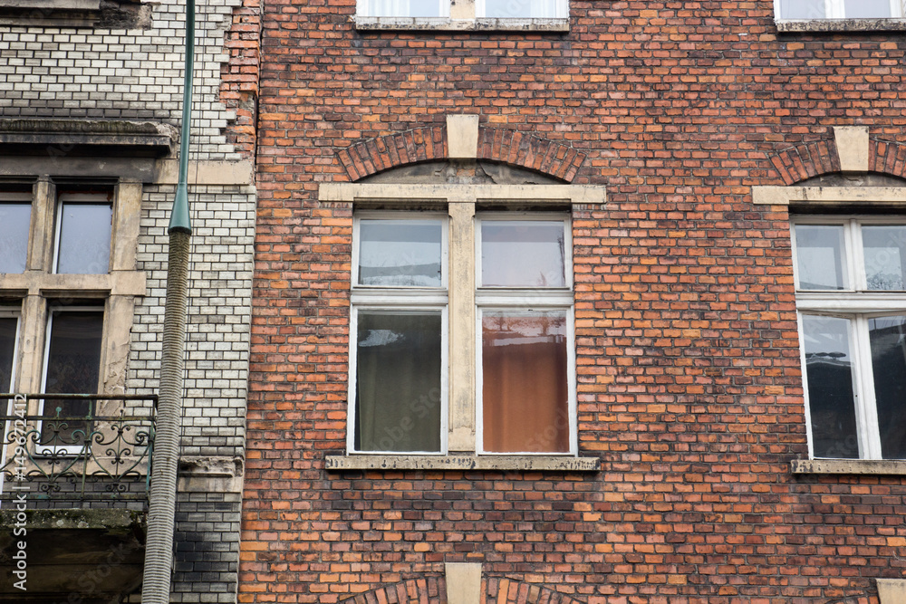 Fototapeta premium Facade of old brick building