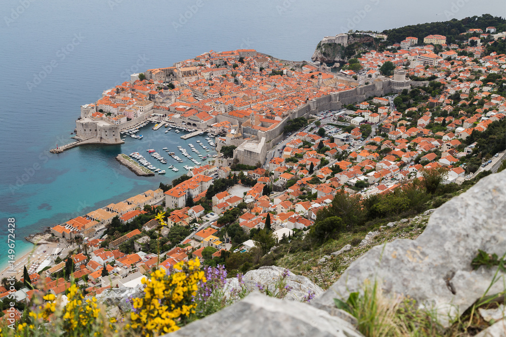 Looking down on Dubrovnik