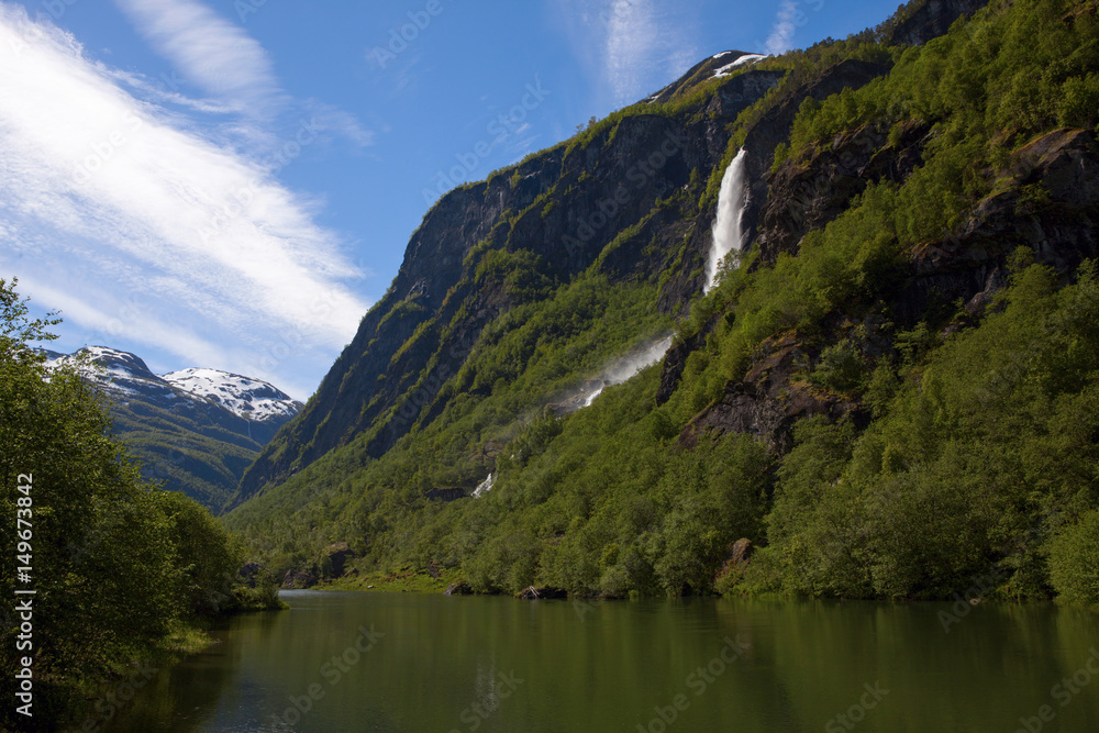 Falls in mountains of Norway