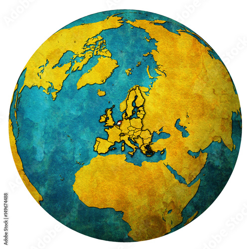 netherlands territory with flag over globe map