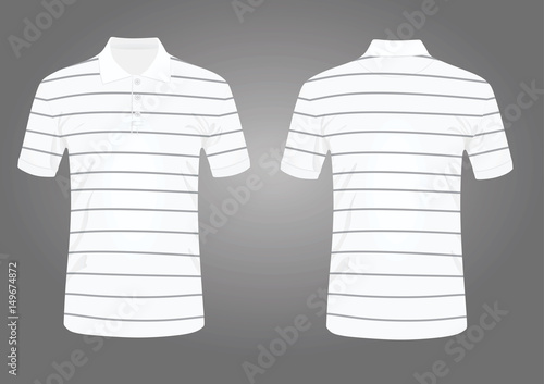 Striped white polo t shirt vector