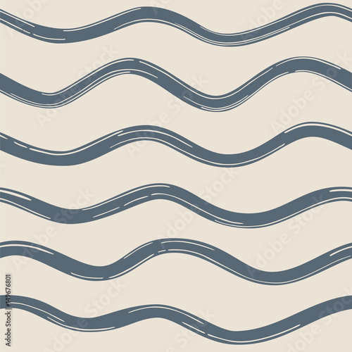 Seamless pattern with scribble waves. 