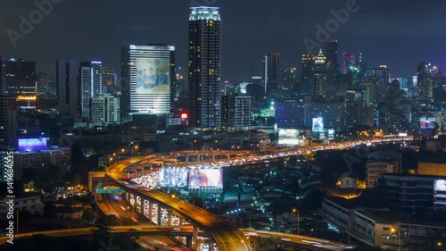Wallpaper Mural Night cityscape Timelapse in Bangkok Torontodigital.ca