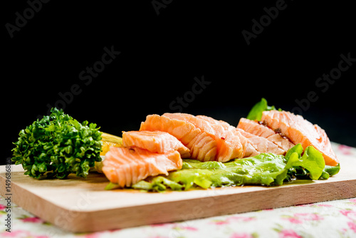 Salmon Tataki Japanese food salmon fillet