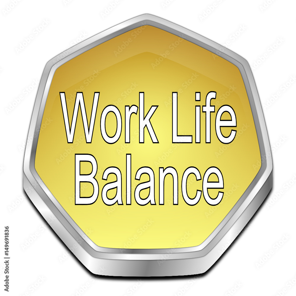 Vetor de Work Life Balance button - 3D illustration do Stock | Adobe Stock