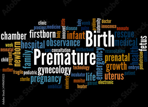 Premature birth  word cloud concept 3