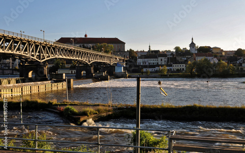 Steel bridge on the river